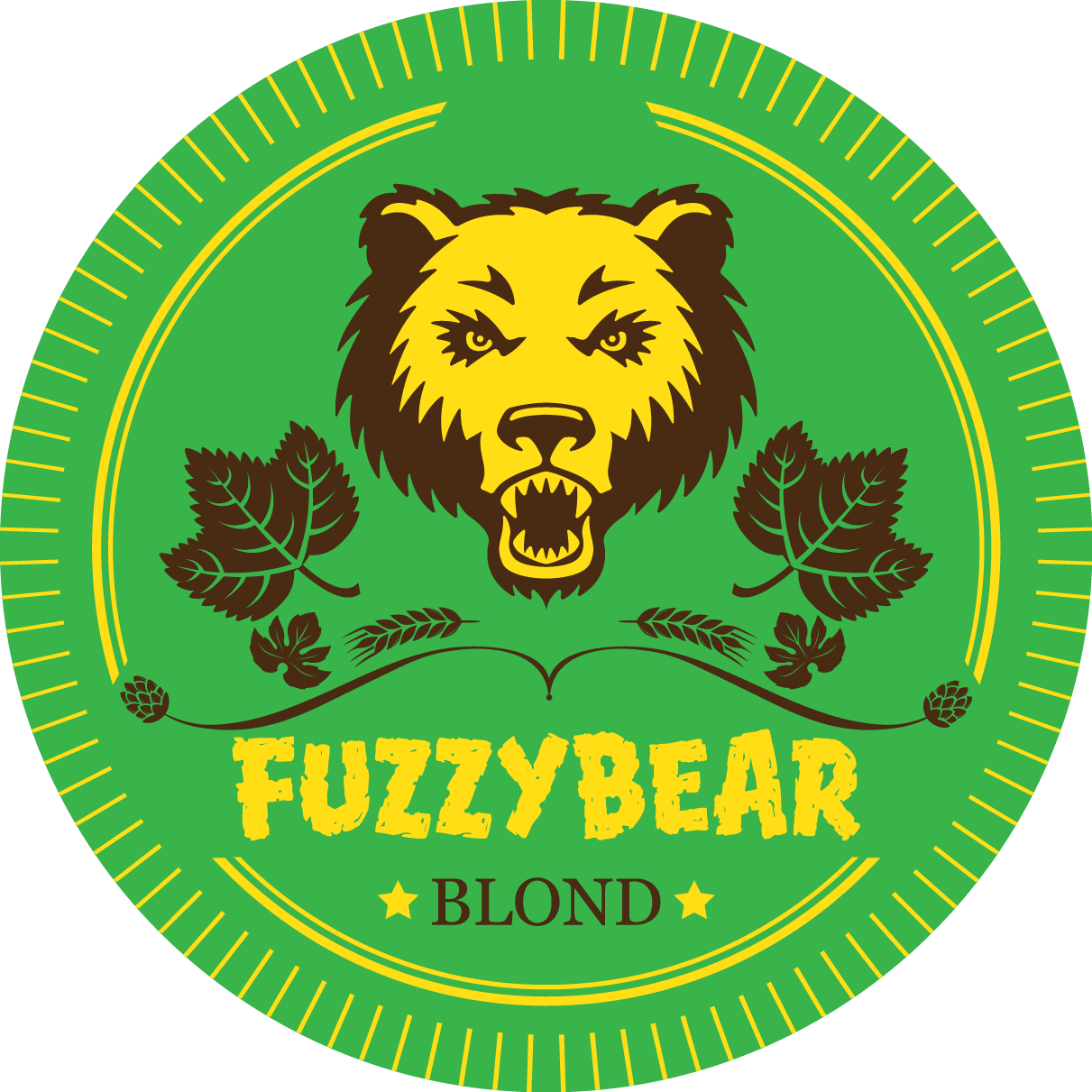 Animal army brewery fuzzy bear ale logo