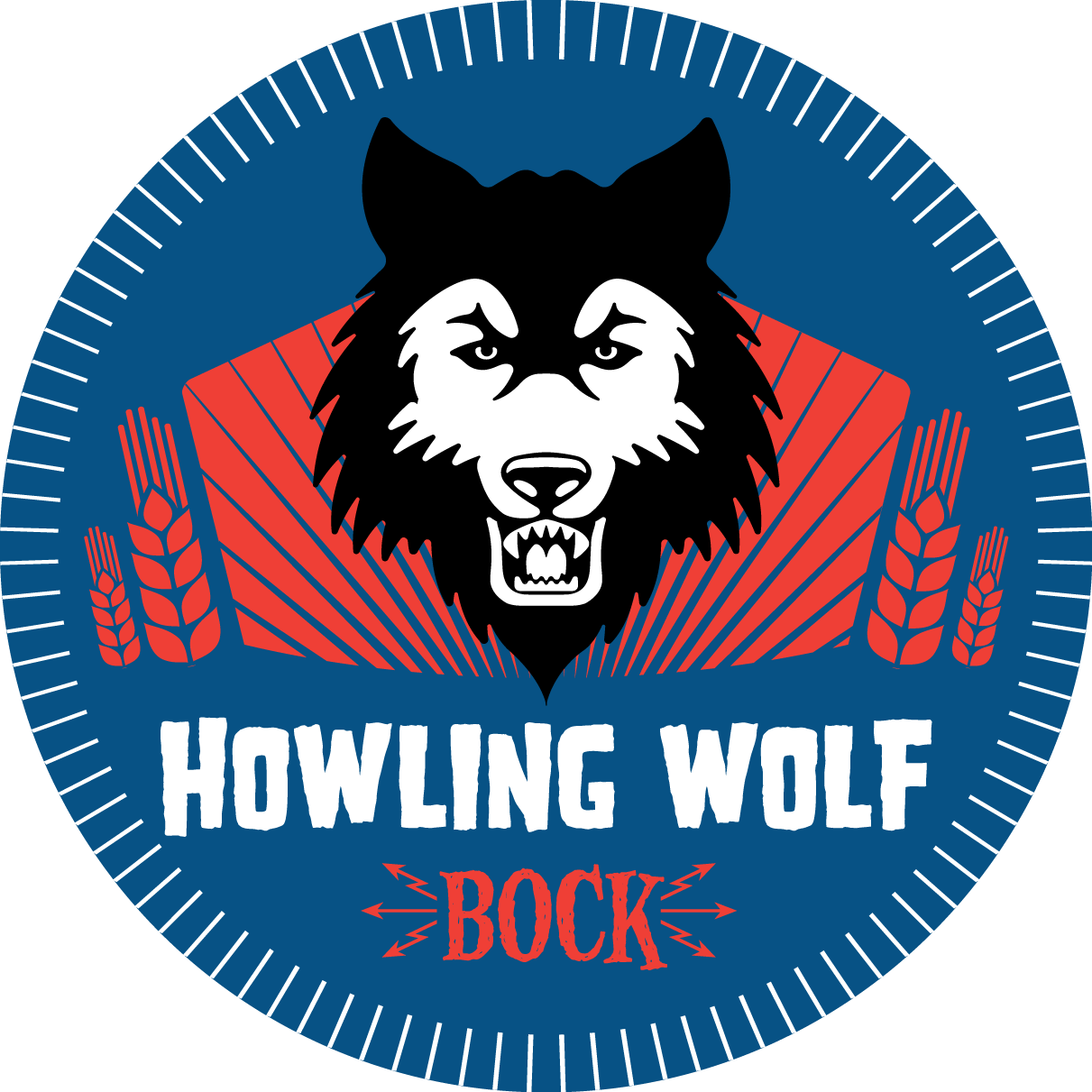 Animal army brewery howling wolf bock beer logo