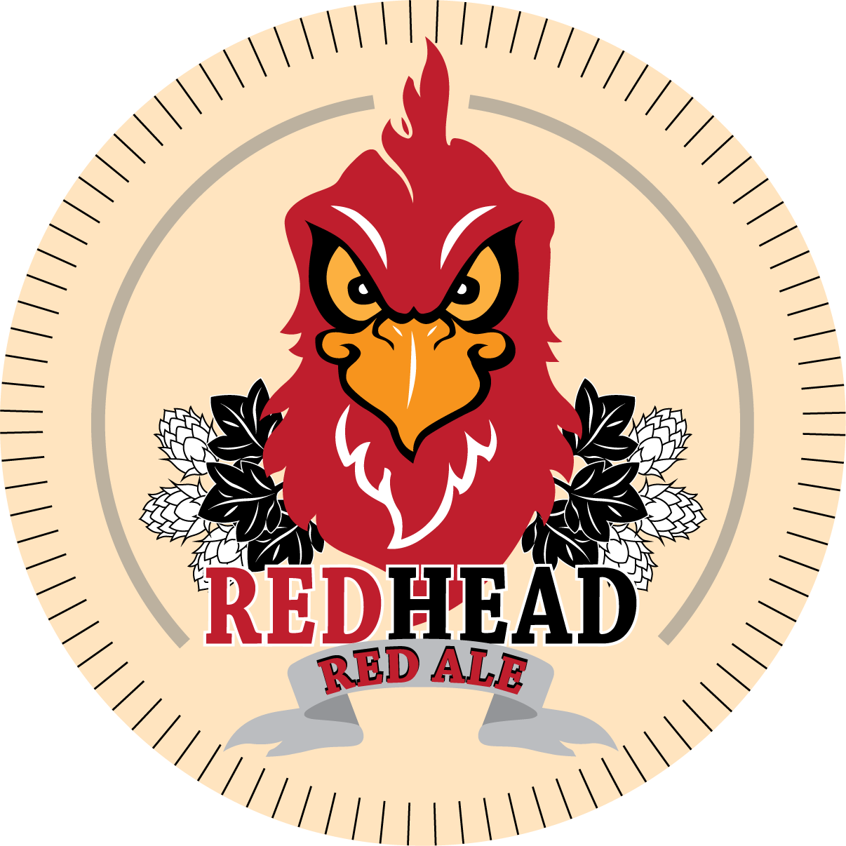 Animal army brewery red head ale logo