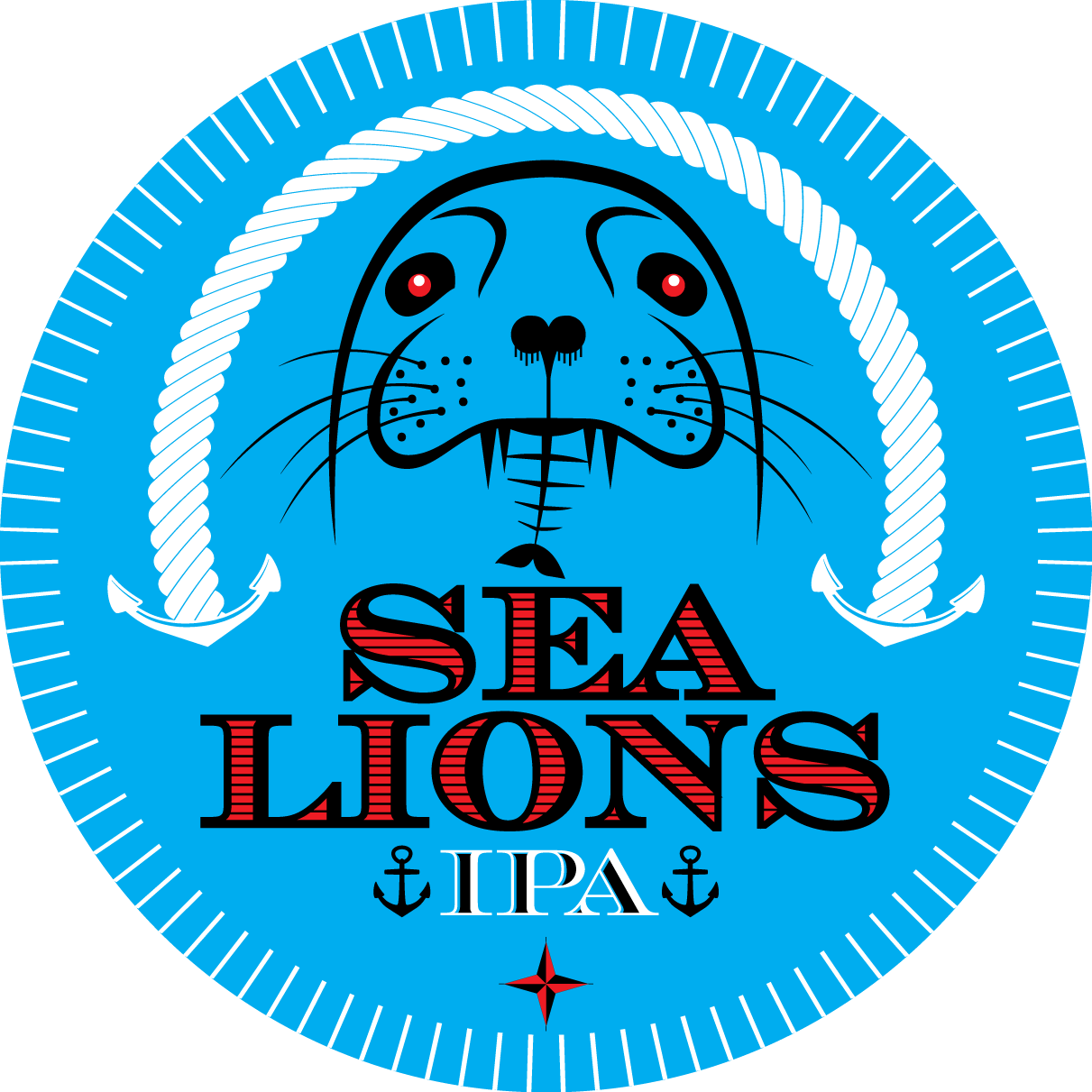 Animal army brewery sea lions ale logo